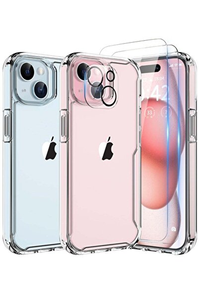 Generic iPhone 15 Case with 2 Screen Protector + 1 Camera Lens Protector, Mil...