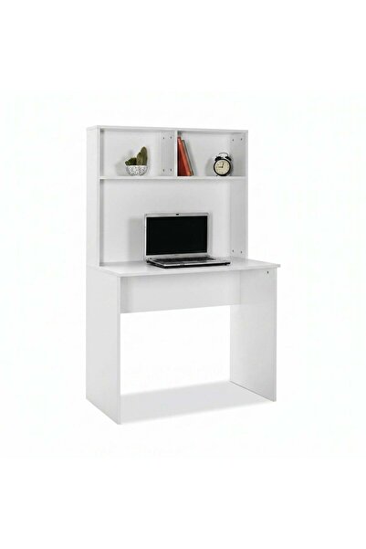Adore Birou alb cu bibliotecă, Alb, 90x148x52 cm - Alb