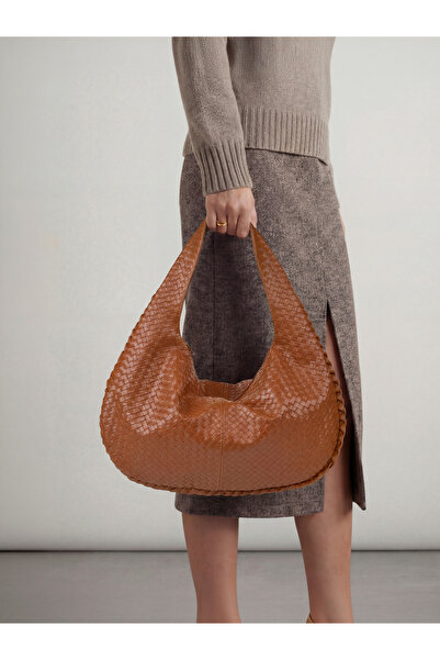Rivina Mi̇lan Knitted Patterned Faux Leather, Zippered, Single Compartment, L...