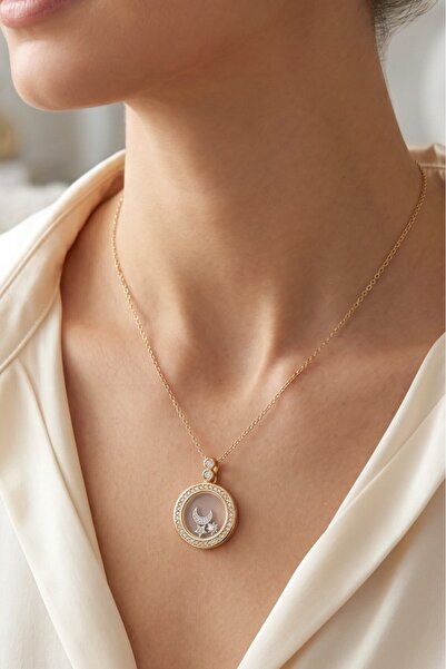 Valmont Accessories Gold Color Moon Star Sun Figured Zircon Stone Fanus Model...