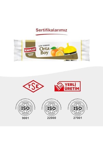 Yıldızan Nry Shop Mandarin Scented Medium Size Garbage Bags 15-Pack 55X60 Cm,...