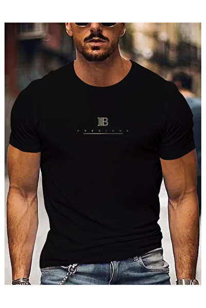 121 Men's Trendy Letter Print Short Sleeve T-Shirt Casual Crew Neck Breathabl...
