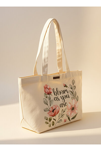 Vogue Visage Bloom As You Are' Floral Canvas Tote Bag