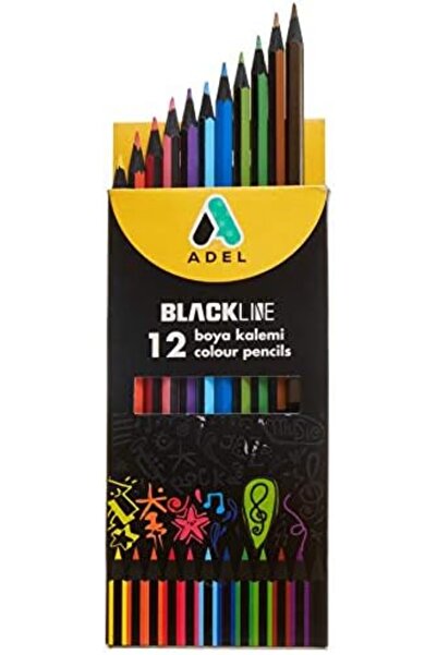 Yıldızan Tua Shop Blackline Crayons 12 Colors, Full Size 1022020