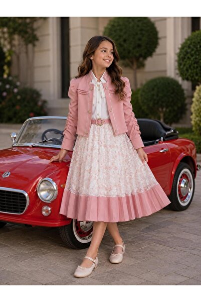 Rawai Roma Girls' High-End 3-Piece Occasion-Appropriate Outfits Jacket and Sk...