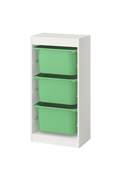Trofast storage combination, white/bright green, 46 x 30 x 94 cm