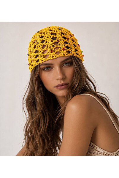 one depot only for quality life Knitted Mesh Beanie Bandana Bohemian Hair Acc...
