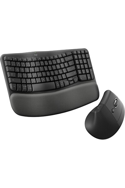 logitech Wave Keys Keyboard and Lift Vertical Mouse Combo - Wireless, Ergonom...