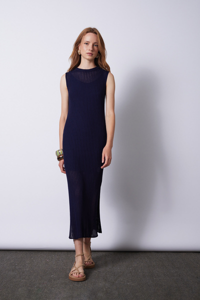 Avrile Women's Knitwear Dress Dark Blue