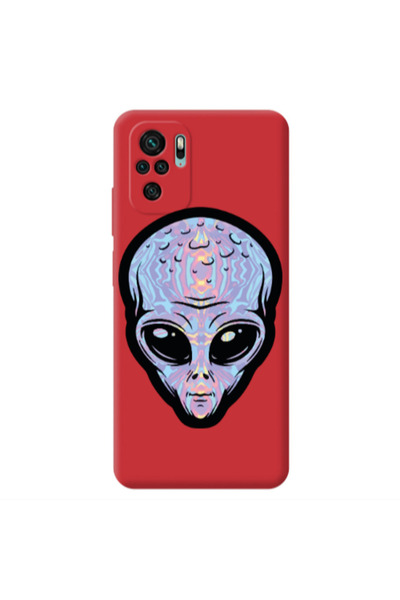 Other Xiaomi Redmi Note 10S Alien Red Colored Silicone TPU Θήκη
