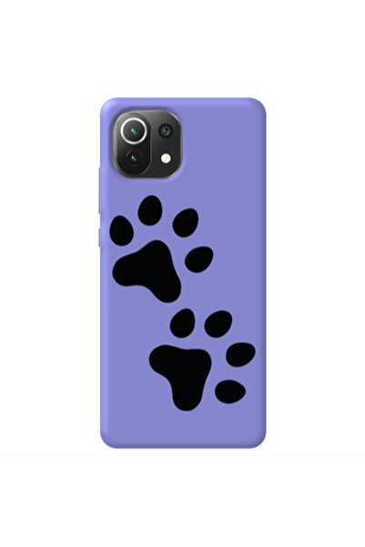 Other Xiaomi Mi 11 Lite Paws Purple Colored Silicone TPU Θήκη