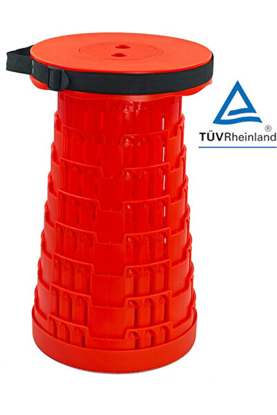 POWERTECH Πτυσσόμενο Σκαμπό Παραλίας Κόκκινο 25.5x45εκ.