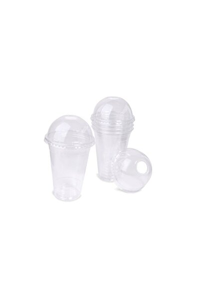OEM Set 15 Pahare de Unică Folosință din Plastic, 480 ml, transparent, cu cap...