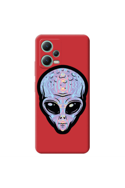 Other Xiaomi Redmi Note 12 Pro 5G Alien Red Colored Silicone TPU Θήκη