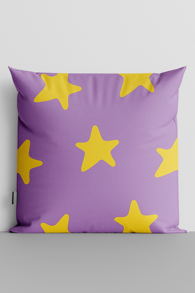 TicaretJet غطاء وسادة مطبوع رقميًا على الوجهين من Yellow Stars