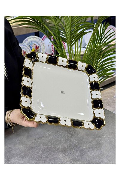 Doğudeko Cleef Porcelain Square Presentation Plate Black