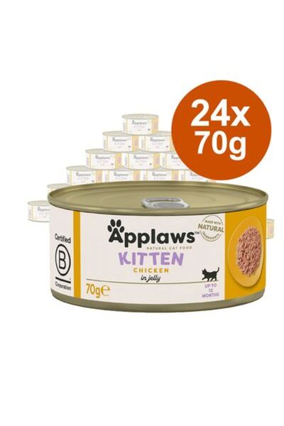 Applaws Mâncare umedă pentru pisoi, Pachet economic 24 x 70 g Pui