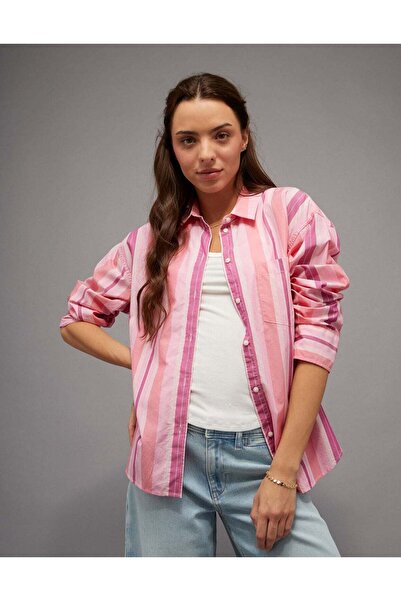 AMERICAN EAGLE قميص AE Poplin بأزرار