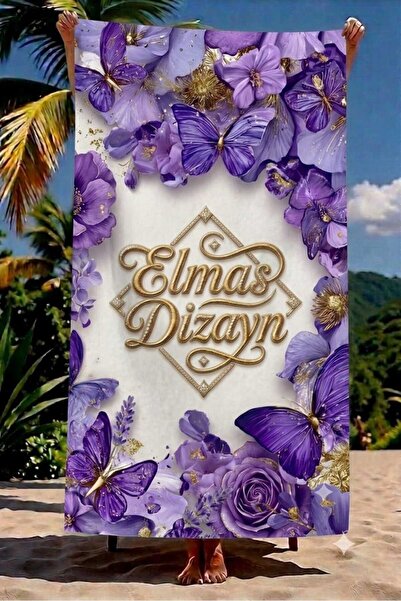Elmas Dizayn Beach Sports Bath Towel Quick Dry Water Absorbent Sand Resistant...