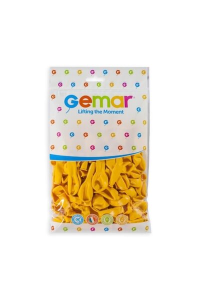 Gemar Set de 100 baloane din latex, A50, Galben închis