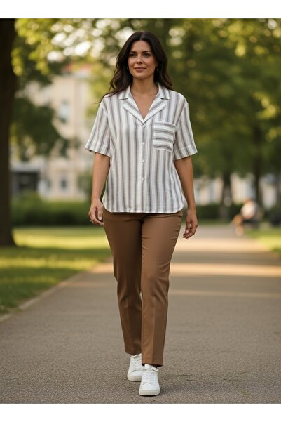 S.Y Collection 100% Cotton Striped Soft Textured Shirt