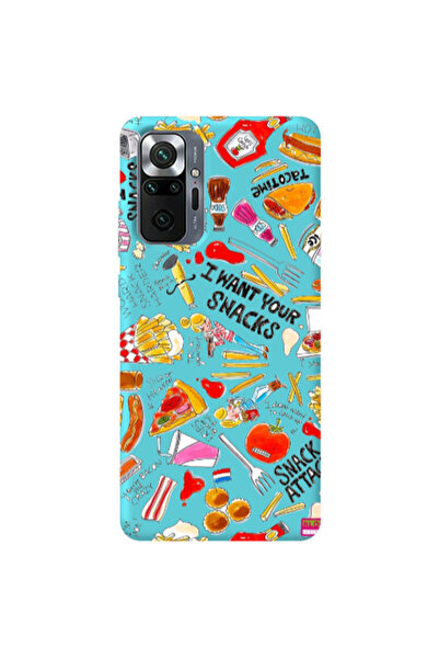Other Xiaomi Redmi Note 10 Pro 4G Snack attack Turquoise Colored Silicone TPU...