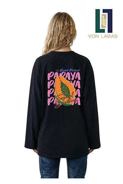 Grafftee Clothing تيشيرت أسود بأكمام طويلة وواسعة، مصنوع من القطن بنسبة 100%،...