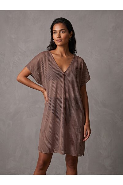 Donnita Donlaritta Women's Patterned Perforated Beach Pareo Beach Dress, V-Ne...