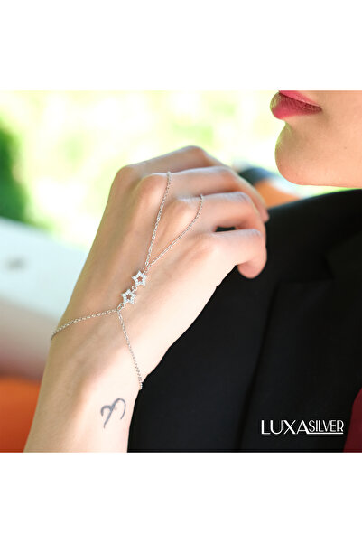 luxa silver jewellery Kadın Gümüş Renk Kararmaz Çelik Şahmeran - Zirkon Taşlı...