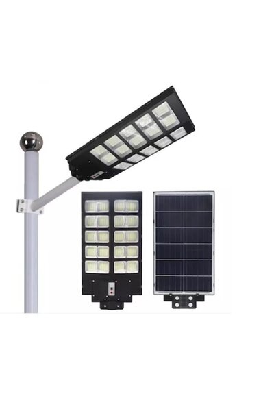 Jortan Lampă stradală solară 1000W dublă cu telecomandă, senzor de mișcare um...