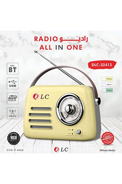 DLC Classic Radio Speaker and Radio (Bluetooth + USB + Aux) Power:Dc5V 3W