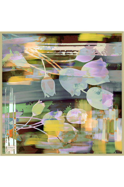 Cacharel Light Green Silk Twill Scarf