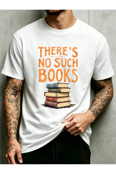 BASEPULSE Book Lover Design Mens Round Neck T Shirt Loose Fit 100 Percent Fas...