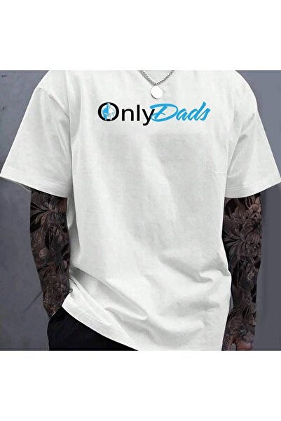 23 nisan Men's Loose T-Shi- Bold 'Only Dad' Graphic Print, Breathable Summer ...