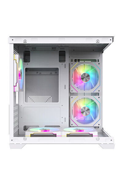 GAME IN GAME Cool Beyaz 5x12cm Argb Fanlı M.atx Gaming Akvaryum Kasa