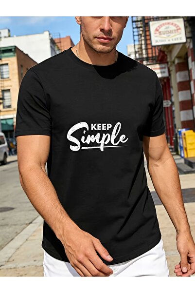 LİNA06 180g Men's Fun Keep Simple Tee Festive Cotton T Shirt Summer, Perfect ...