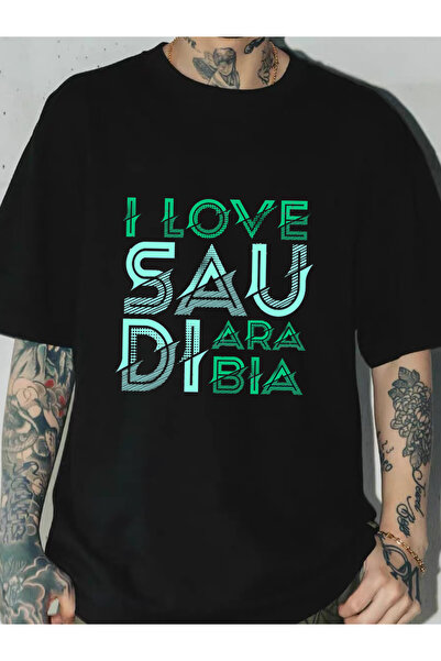 SAUDI Men and Women's 100% Cotton T-Shirt - Oversized Crew Neck Short Sleeve ...