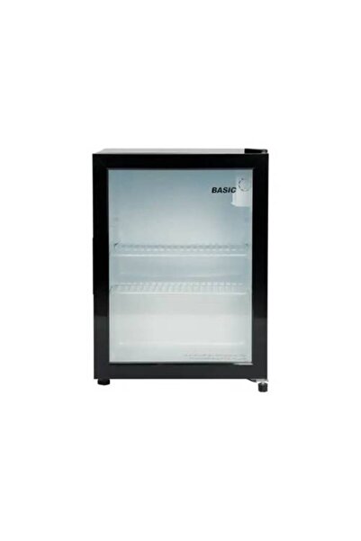 BASIC Refrigerator, Single Door, 2.2 Cubic Feet, 65 Liters, Black Glass Door ...