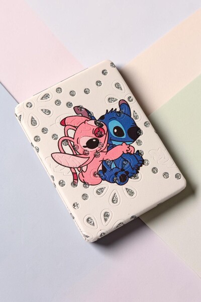 Hunga Stitch - Angel Taş Süslemeli Katlanır Cep Aynası Çift Taraflı Şık Makya...
