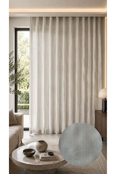 CASA NATURALE Fon Perde Linen Look Beige Color