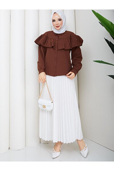 exxitcollection Women's Hijab Shirt with Cape Top Long Sleeves