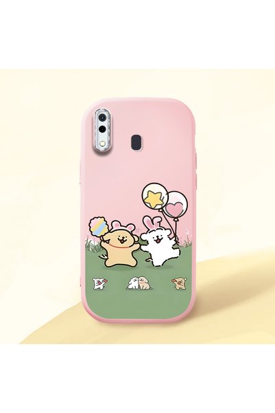 Hontinga Samsung Galaxy A20 Compatible Case Camera Protector Pink Silicone Co...