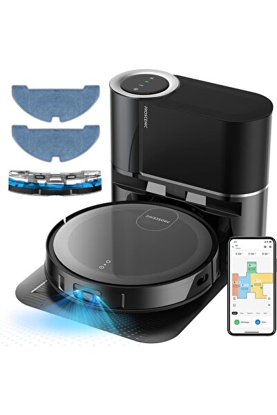Proscenic X1 Robotic Vacuum Cleaner with Mop, 3000Pa Suction, Self-Emptying, ...