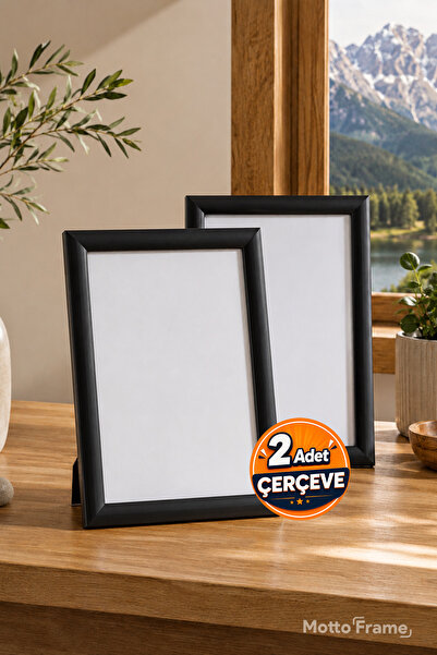 Motto Frame 2 Adet 15x21 (A5) Plastik Fotoğraf Çerçevesi Seti Şeffaf PVC Koru...
