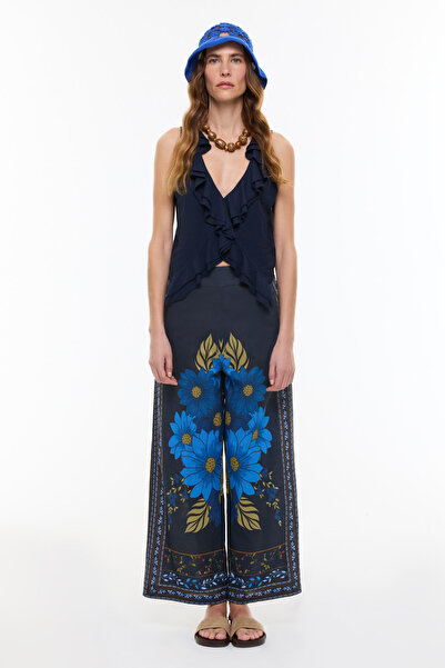 Roman Oversize Çiçek Temalı Pantolon Standart Renk YY062115_089
