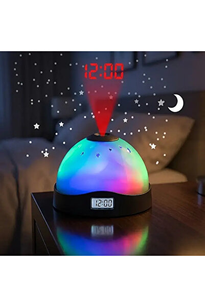 OEM Digital Clock with Time and Stars Projection on Ceiling - 3 Color LED Nig...