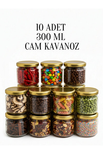 chocolate therapy Şişecam Glass Jar 300 Cc Gold Lid Magnolia-honey 10 Pieces Tp00383