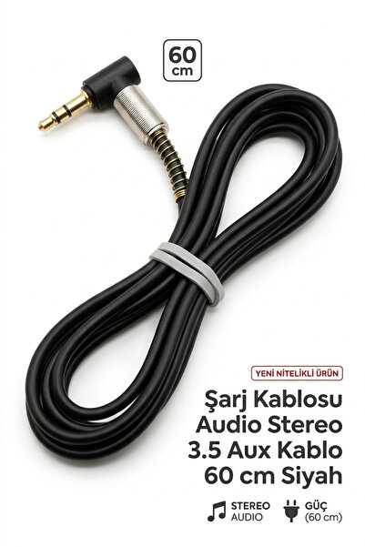 Yenilig Premium 3.5mm Aux Audio Cable 60 cm - L Type Gold-Plated Stereo Audio...