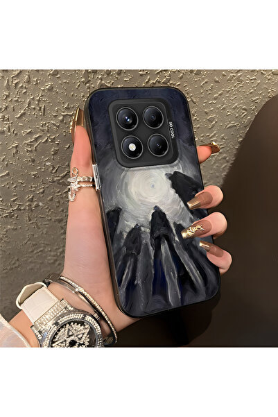 ARTISHELL Redmi Note 14 Pro 4G/5G Uyumlu Minimal Siyah Soyut Sanat Baskılı Mo...