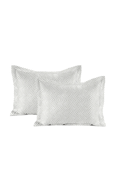 Cottage 200 TC Percale Pillow case 2pc 50x90cm Herringbon